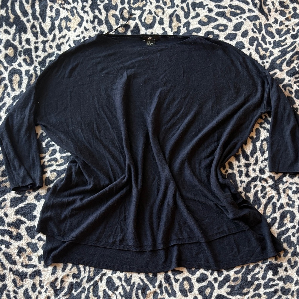 H&M Blue navy Long Sleeve Women's Top